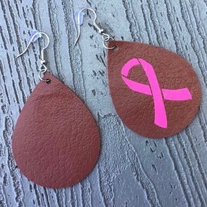 Brown Breast Cancer Earring